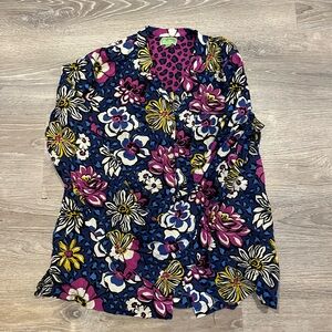 Vera Bradley Pink Floral Button Down Shirt